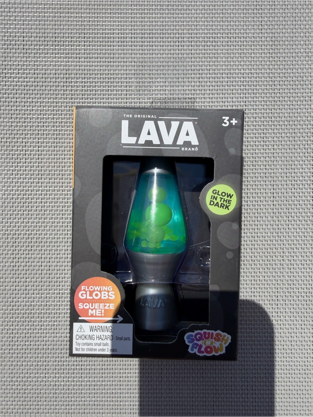 Schylling LAVA Glow-in-the-Dark Lava Lamp Squish and Flow Squishy Green & Blue